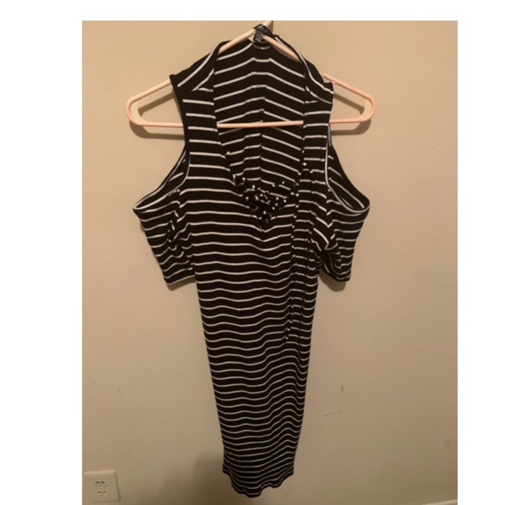 Striped off shoulder dress